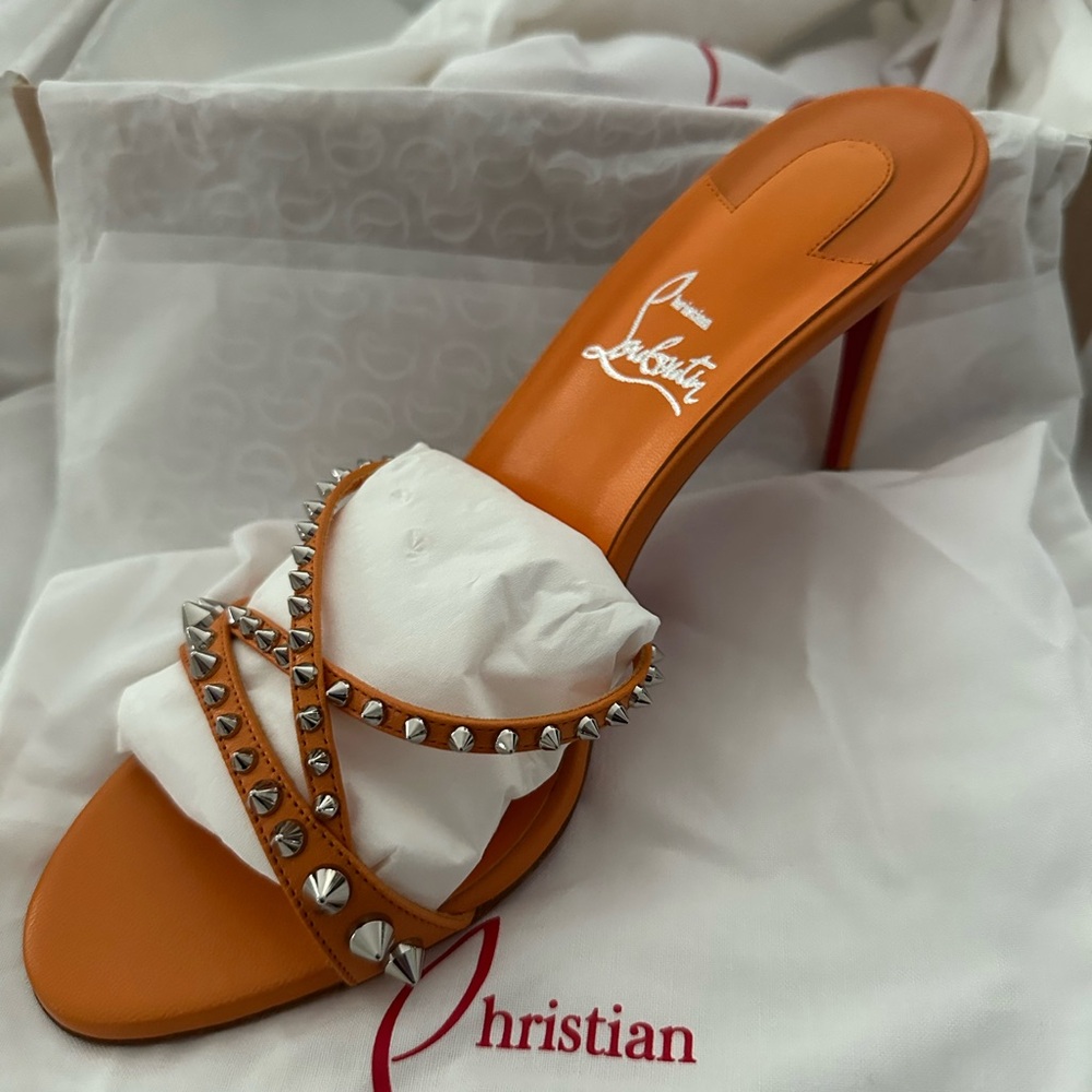 Christian Louboutin Orange Studded Heels